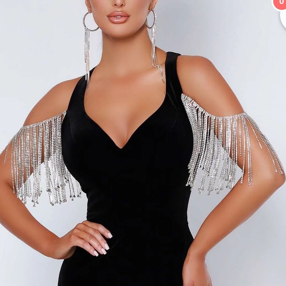 Jonathan Kayne red velvet & rhinestone pageant gown - Picture 4 of 5